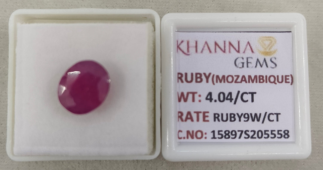 4.04/CT Natural Ruby Stone with Govt. Lab Certificate-15897S205558