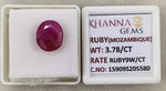 Load image into Gallery viewer, 3.78/CT Natural Ruby Stone with Govt. Lab Certificate-15909S205580