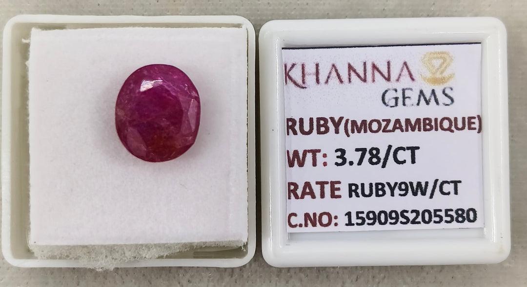 3.78/CT Natural Ruby Stone with Govt. Lab Certificate-15909S205580