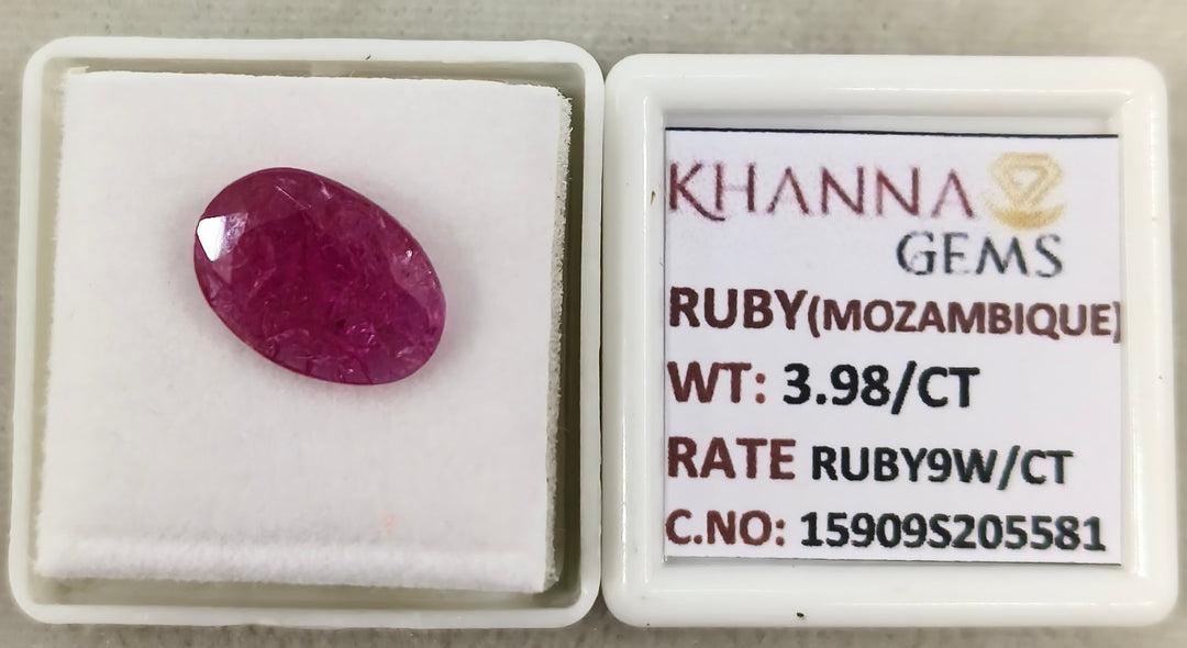 3.98/CT Natural Ruby Stone with Govt. Lab Certificate-15909S205581