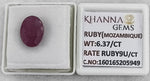 Load image into Gallery viewer, 6.37/CT Natural Ruby Stone with Govt. Lab Certificate-16016S205949