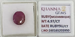 Load image into Gallery viewer, 4.97/CT Natural Ruby Stone with Govt. Lab Certificate-16016S205950