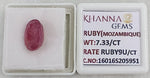 Load image into Gallery viewer, 7.33/CT Natural Ruby Stone with Govt. Lab Certificate-16016S205951
