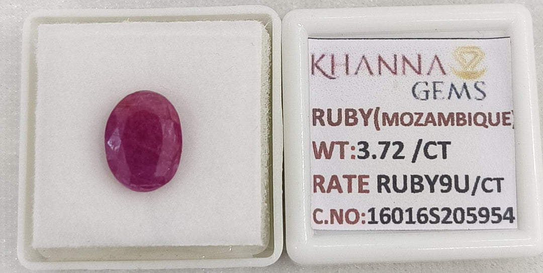 3.72/CT Natural Ruby Stone with Govt. Lab Certificate-16016S205954
