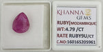 Load image into Gallery viewer, 4.79/CT Natural Ruby Stone with Govt. Lab Certificate-16016S205961