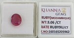 Load image into Gallery viewer, 3.06/CT Natural Ruby Stone with Govt. Lab Certificate-16016S205962