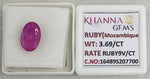Load image into Gallery viewer, 3.69/CT Natural Ruby Stone with Govt. Lab Certificate-16489S207700