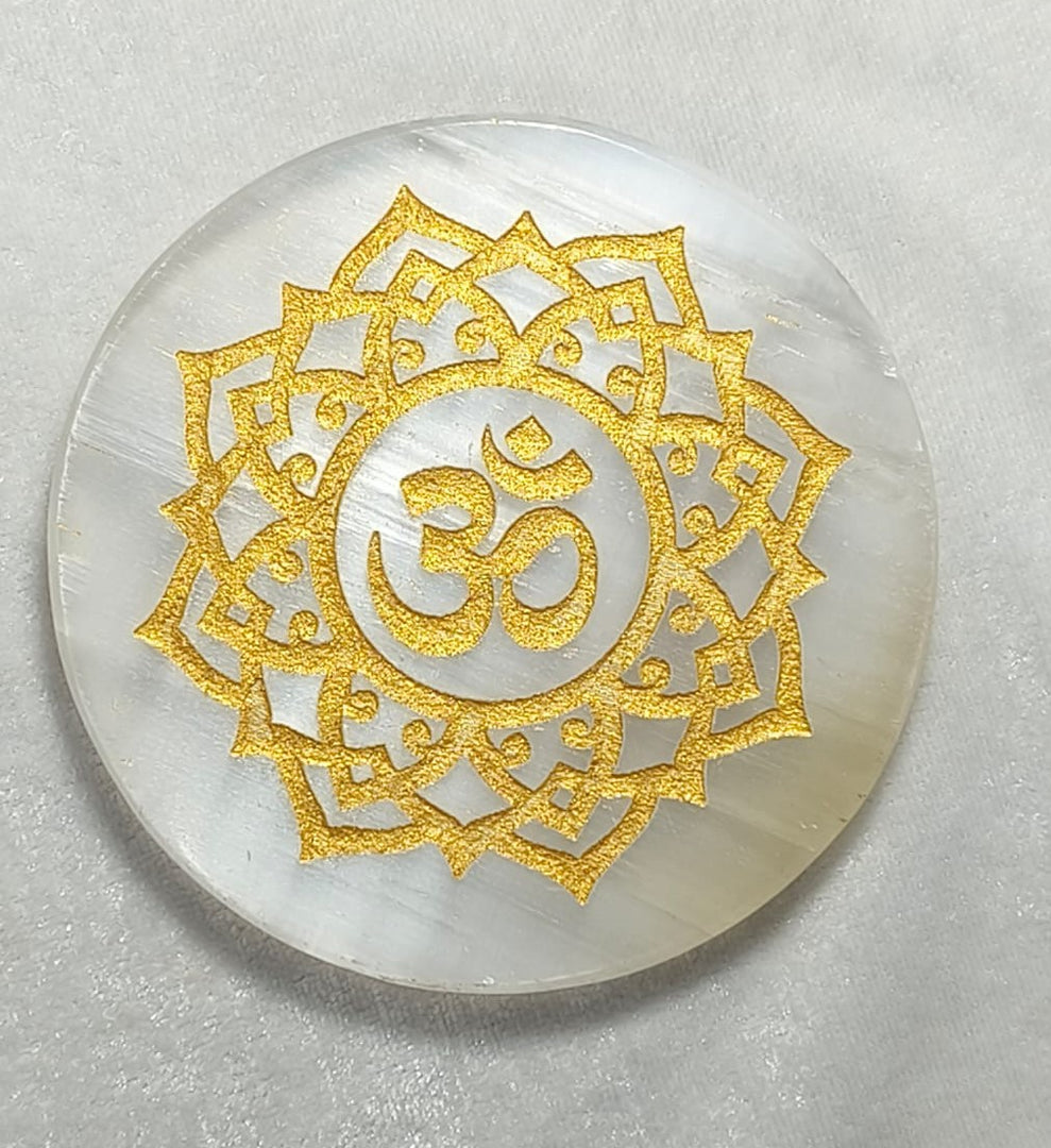 SELENITE CHARGING ROUND PLATE  OM 12