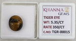 Load image into Gallery viewer, 5.35/CT Tiger Eye with Govt. Lab Certificate-TGR00015