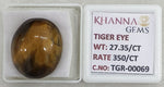 Load image into Gallery viewer, 27.35/CT Tiger Eye with Govt. Lab Certificate-TGR00069