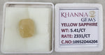 Load image into Gallery viewer, 5.41/CT Natural Yellow Sapphire With Govt Lab Certificate-10952D44204