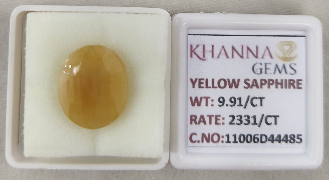 9.91/CT Natural Yellow Sapphire With Govt Lab Certificate-11006D44485