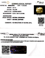 Load image into Gallery viewer, 4.61/CT Natural Yellow Sapphire With Govt Lab Certificate
