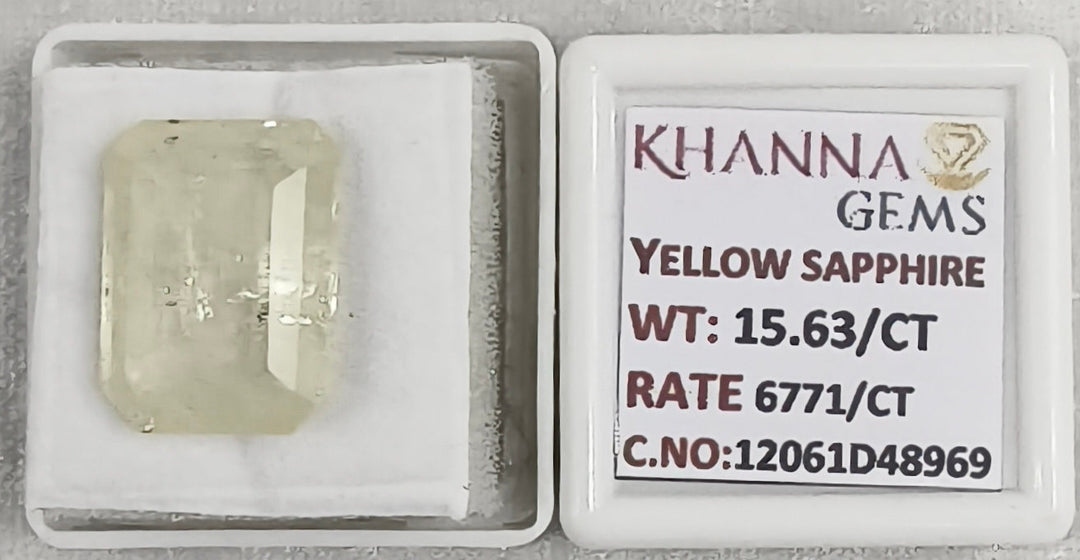 15.63/CT Natural Yellow Sapphire With Govt Lab Certificate-12061D48969