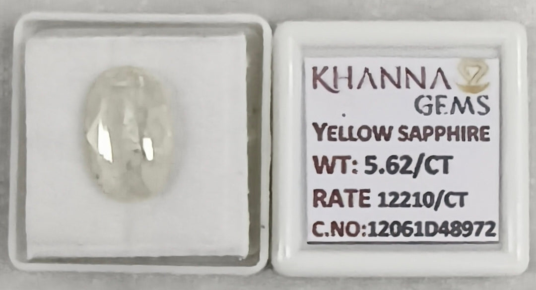 5.62/CT Natural Yellow Sapphire With Govt Lab Certificate-12061D48972