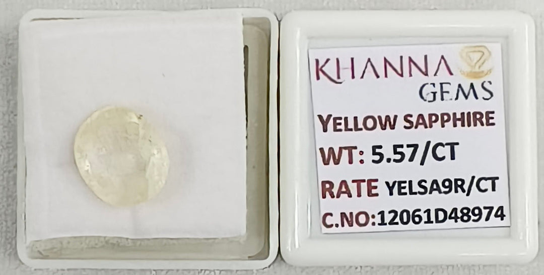 5.57/CT Natural Yellow Sapphire With Govt Lab Certificate-12061D48974