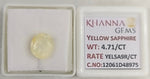 Load image into Gallery viewer, 4.71/CT Natural Yellow Sapphire With Govt Lab Certificate-12061D48975