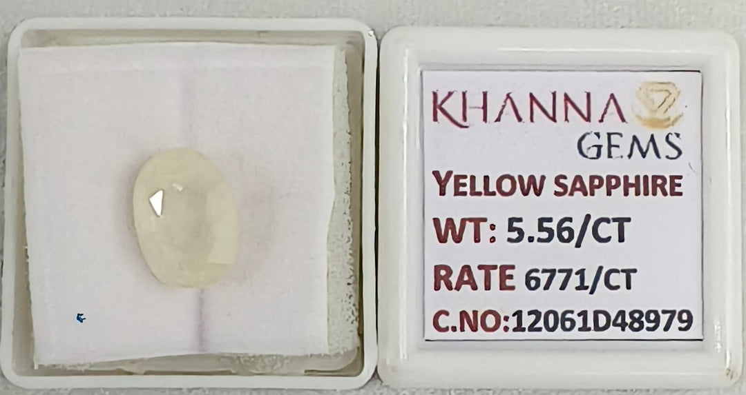 5.56/CT Natural Yellow Sapphire With Govt Lab Certificate-12061D48979