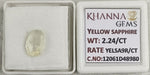 Load image into Gallery viewer, 2.24/CT Natural Yellow Sapphire With Govt Lab Certificate-12061D48980