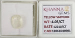 Load image into Gallery viewer, 4.05/CT Natural Yellow Sapphire With Govt Lab Certificate-12061D48981