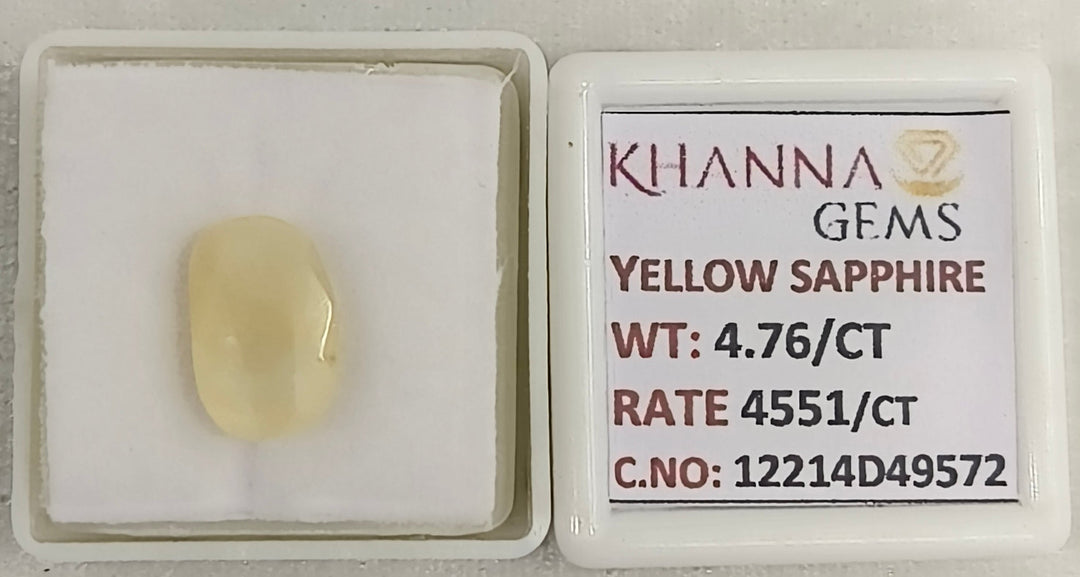 4.76/CT Natural Yellow Sapphire With Govt Lab Certificate-12214D49572