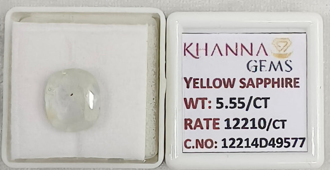 5.55/CT Natural Yellow Sapphire With Govt Lab Certificate-12214D49577