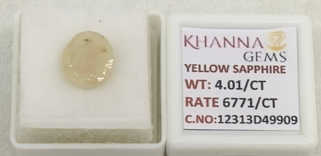 4.01/CT Natural Yellow Sapphire With Govt Lab Certificate-12313D49909