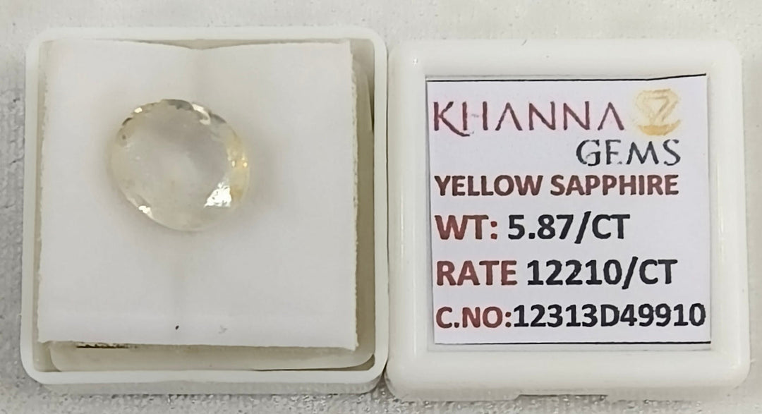 5.87/CT Natural Yellow Sapphire With Govt Lab Certificate-12313D49910