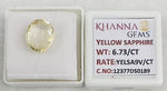 Load image into Gallery viewer, 6.73/CT Natural Yellow Sapphire With Govt Lab Certificate-12377D50189