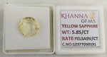 Load image into Gallery viewer, 5.85/CT Natural Yellow Sapphire With Govt Lab Certificate-12377D50191