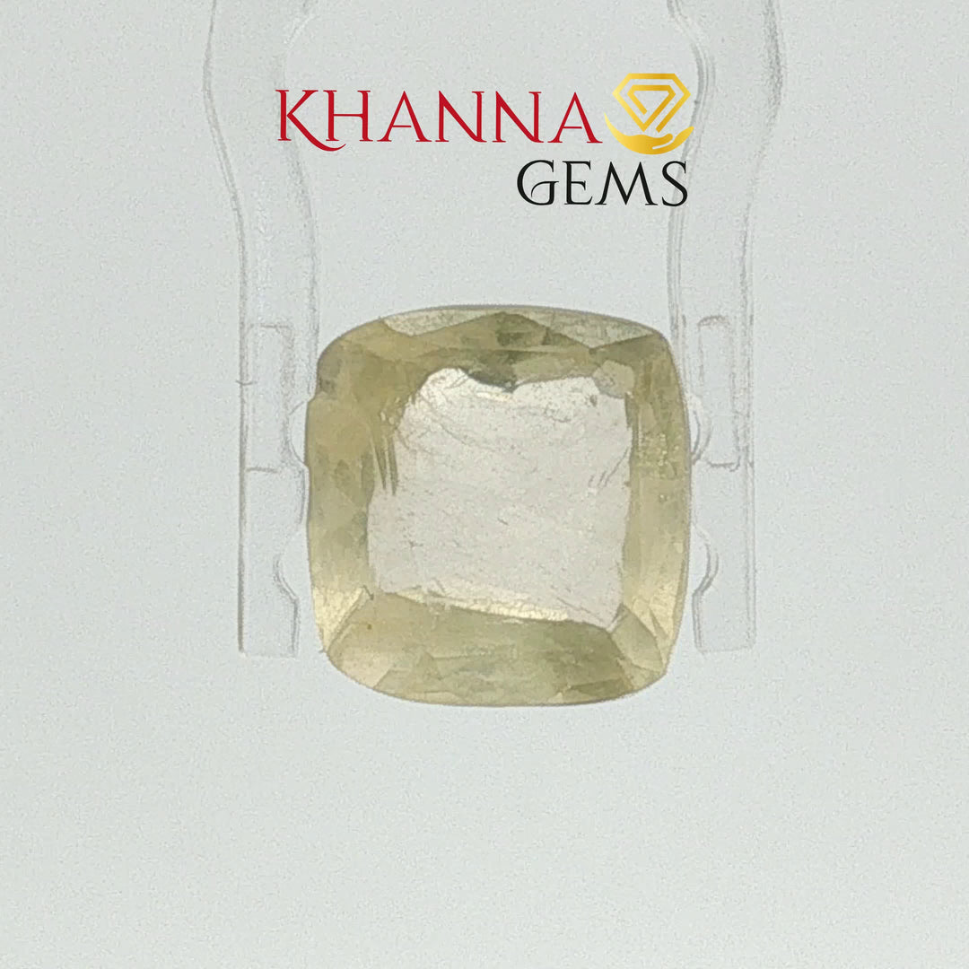 6.7/CT Natural Yellow Sapphire With Govt Lab Certificate-12927D53212