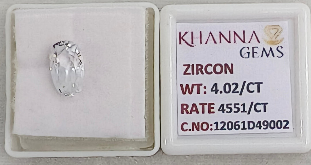 4.02/CT Natural Zircon with Govt. Lab certificate-12061D49002