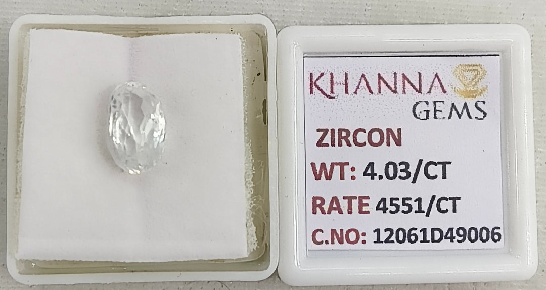 4.03/CT Natural Zircon with Govt. Lab certificate-12061D49006