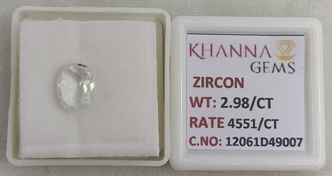 2.98/CT Natural Zircon with Govt. Lab certificate-12061D49007