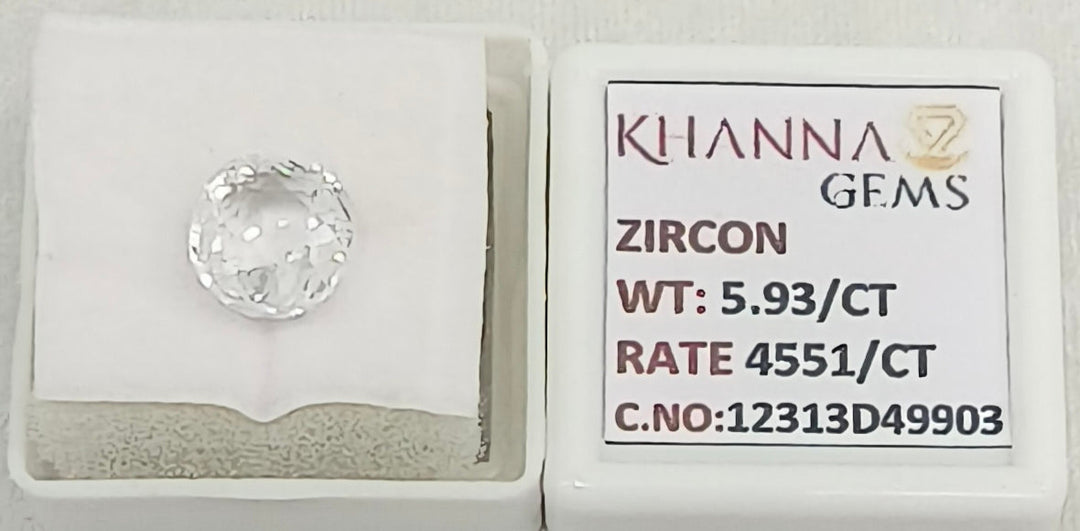 5.93/CT Natural Zircon with Govt. Lab certificate-12313D49903