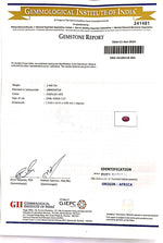 Load image into Gallery viewer, 2.46/CT Natural African Ruby with Govt. Lab Certificate-89910
