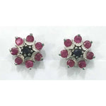 Load image into Gallery viewer, Silver Earring Amethyst Zircom-E208-5325