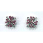 Load image into Gallery viewer, Silver Earring Ruby-E215-2750