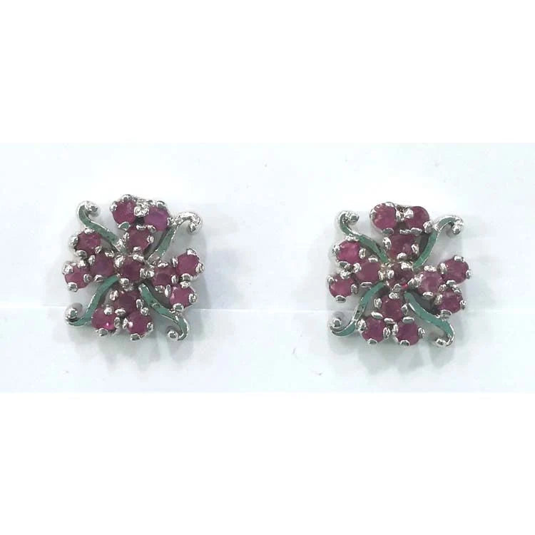 Silver Earring Ruby-E215-2750