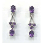Load image into Gallery viewer, Silver Earring Amethyst-E217-3900