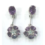 Load image into Gallery viewer, Silver Earring Zircon Amethyst-E220-5115