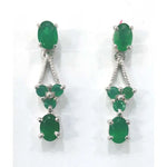 Load image into Gallery viewer, Silver Earring Green Onyx-E22-3975