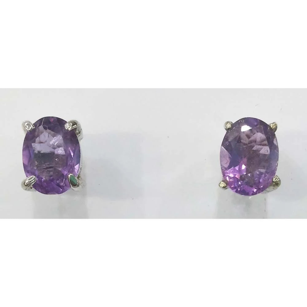 SILVER TOPS Amethyst Earring - E130