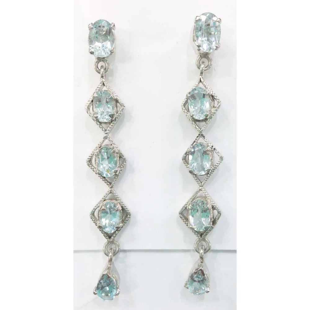 SILVER TOPS Aquamarine Earring - E15