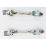 Load image into Gallery viewer, SILVER TOPS Aquamarine Earring - E16