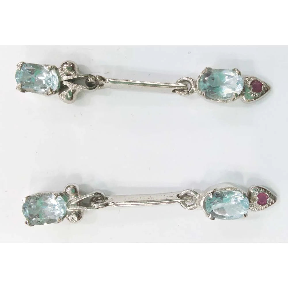 SILVER TOPS Aquamarine Earring - E16