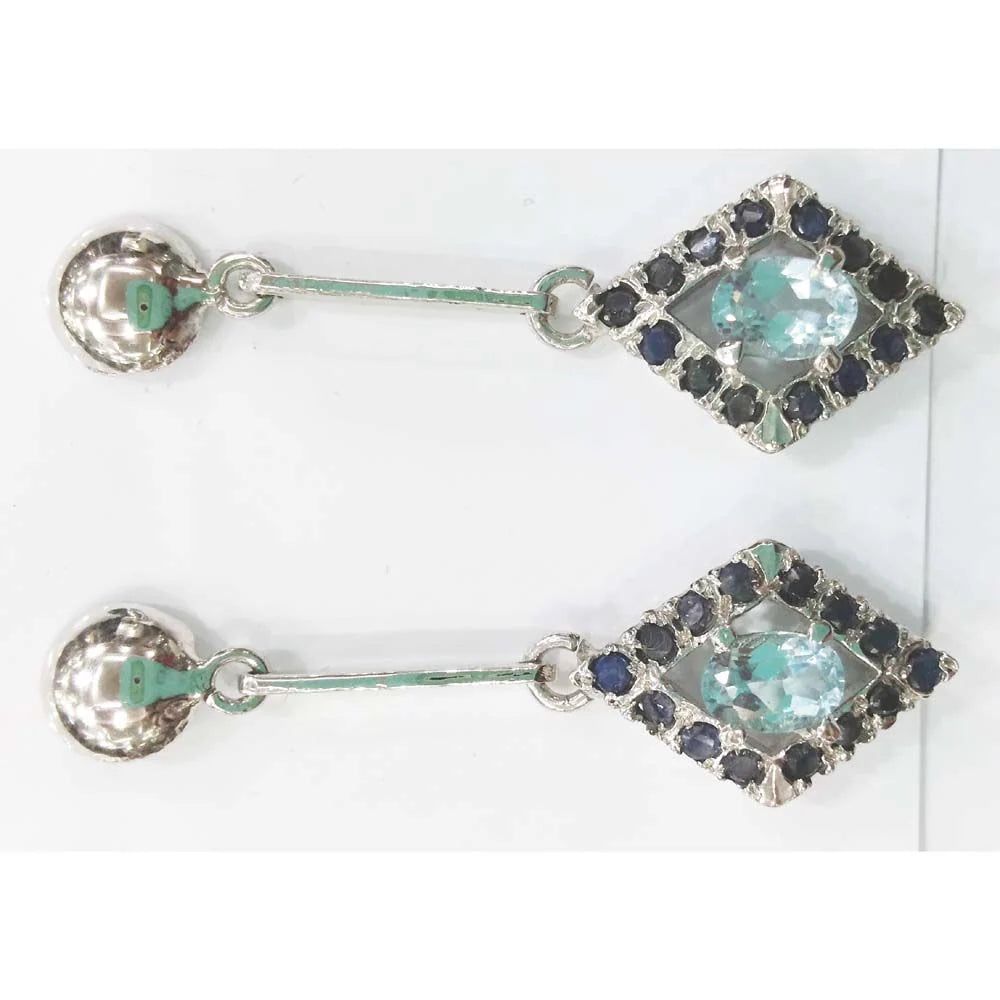 SILVER TOPS Aquamarine Earring - E17