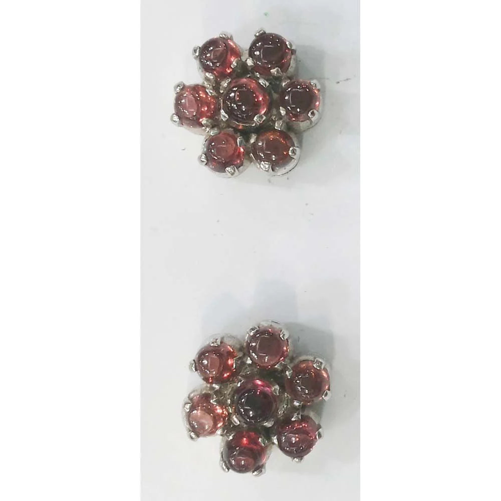 SILVER TOPS Garnet-earring - E181