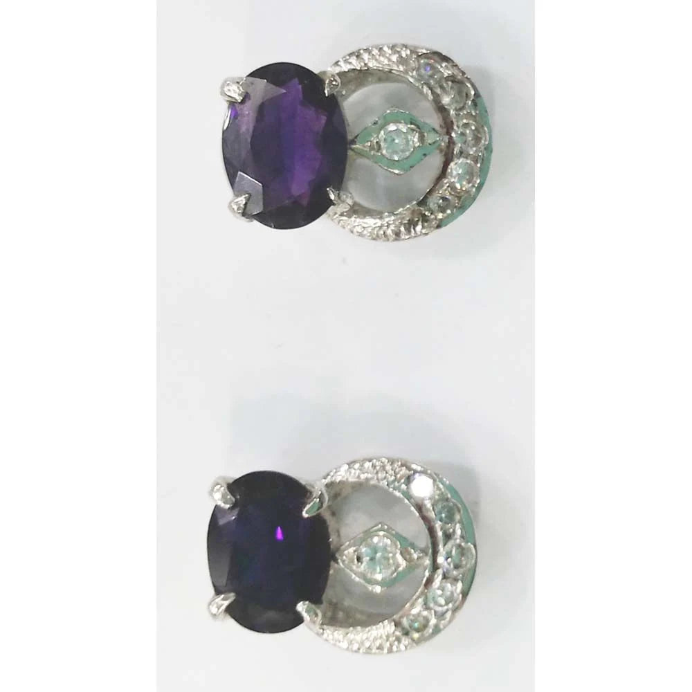 SILVER TOPS Amethyst Earring - E191