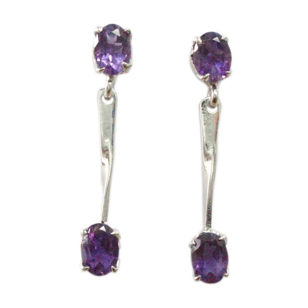 Silver Earring AMETHIST - ST02
